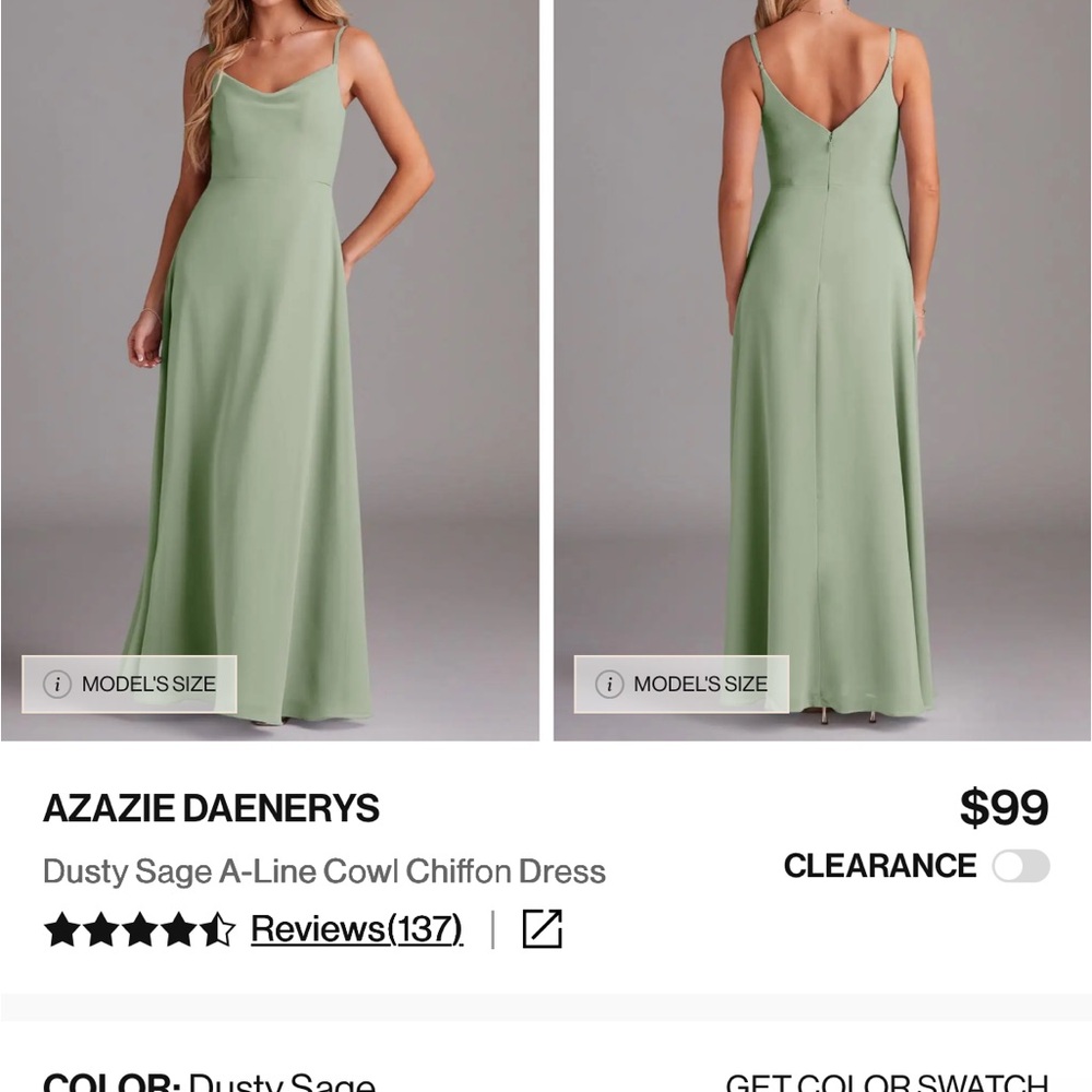 Azazie Daenerys Maxi Dress in Dusty Sage